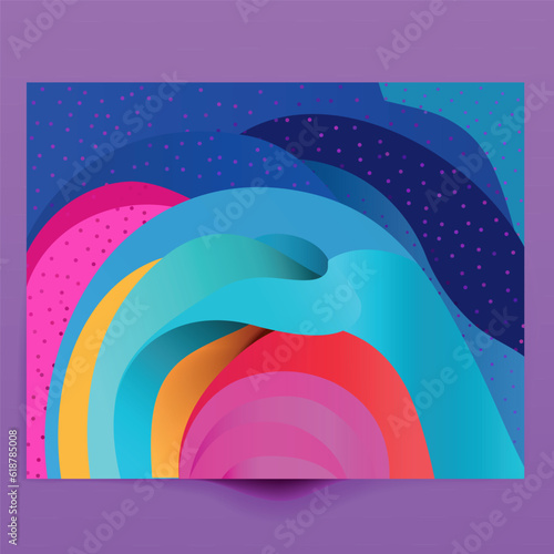 3D vector abstract in rainbow style modern and stylish