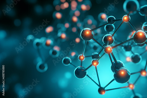 molecule or atom, Abstract structure for Science or medical background, 3d illustration