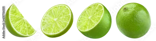 Obraz  z motywem Set of delicious limes cut out