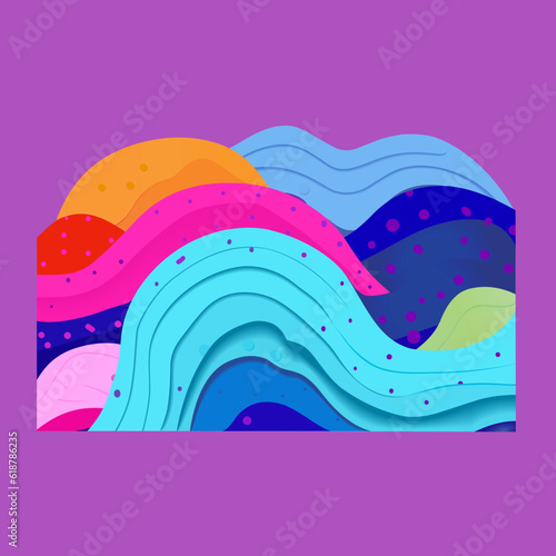 3D carved abstraction of nature is stylish, modern and colorful