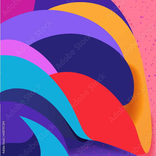 3D vector cut rainbow abstraction stylish, modern and colorful