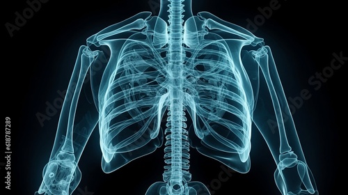 Lung radiography concept. Generative AI photo