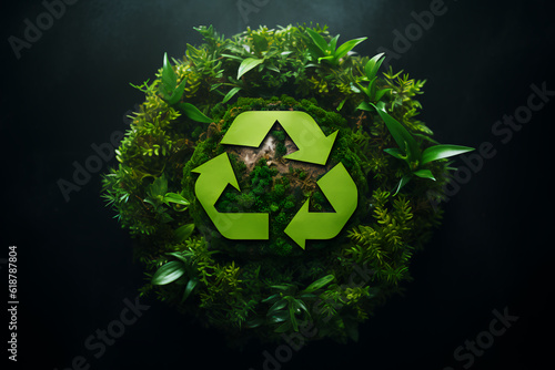 Recycle symbol copy space, Eco friendly earth background