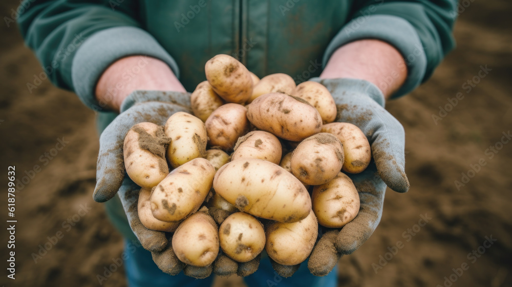 hands holding potatoes Generative Ai hands holding potatoes Generative Ai