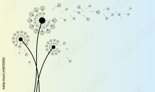 Wildflower dandelion in a vector style isolated. Vector flower for background, texture, wrapper pattern, frame or border.
