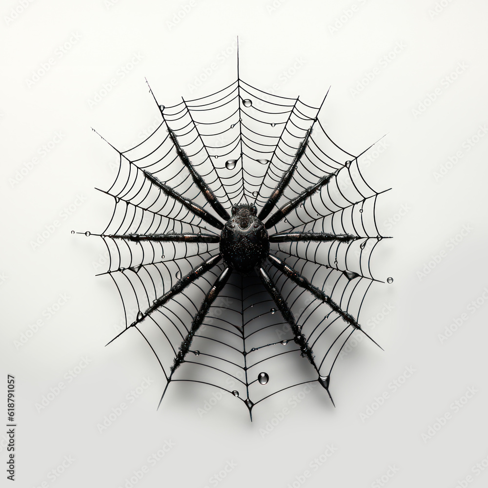 Obraz premium Spider web halloween isolated generative ai