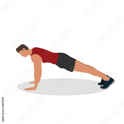 push up vector art illustration man doing push up cartoon design