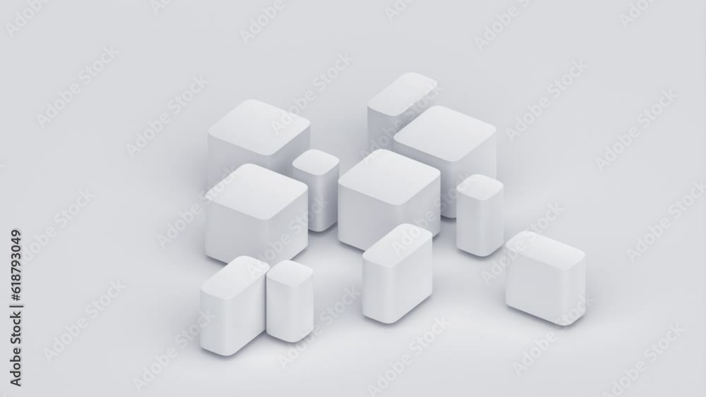 Abstract 3d render, white geometric background design, 4k seamless looped video Abstract 3d render, white geometric background design, 4k seamless looped video