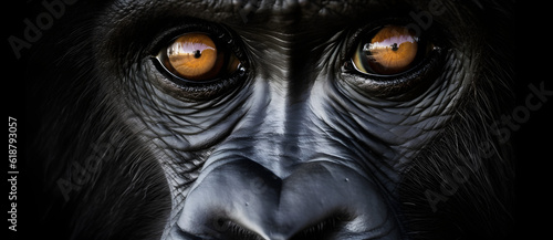 a gorilla's eyes are showing that is orange Generated by AI