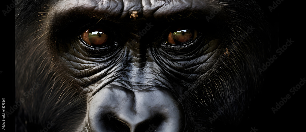 a close up picture of an african oranguel Generated by AI