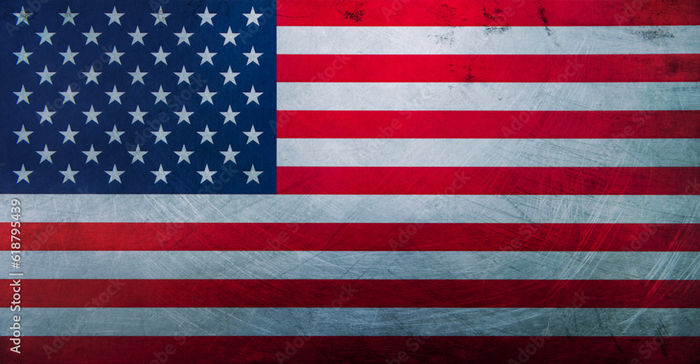 Naklejka premium Grunge American flag background texture.