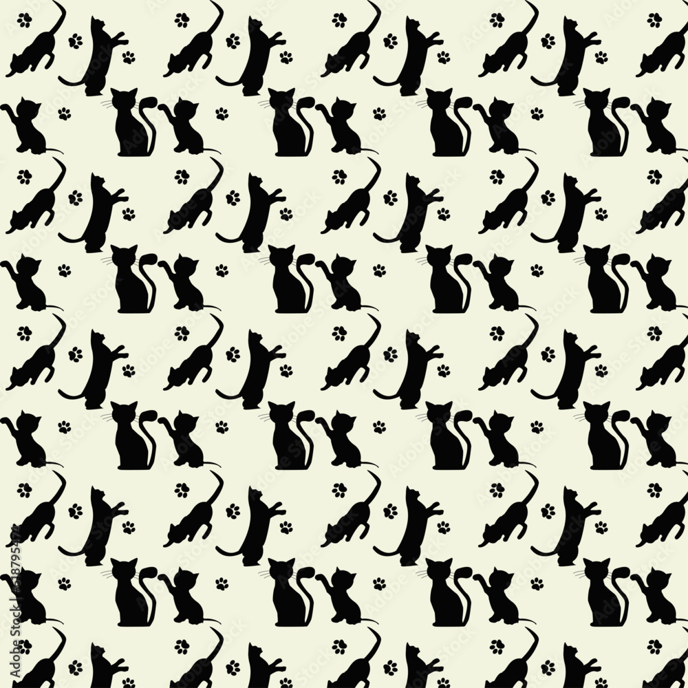 black cats pattern illustration