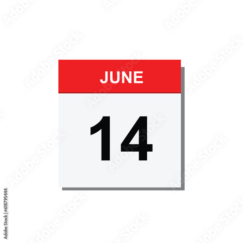 calender icon, 14 june icon with white background