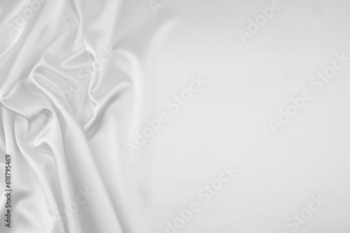 close up of white silk textured cloth background