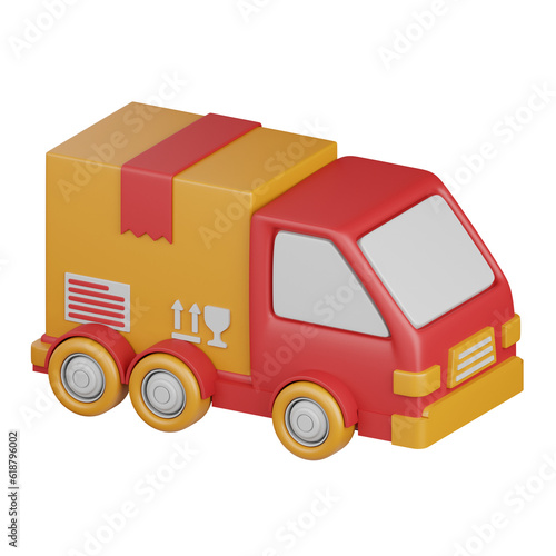 3d rendering delivery truck isolated useful for ecommerce, business, retail, store, online, delivery and marketplace design element