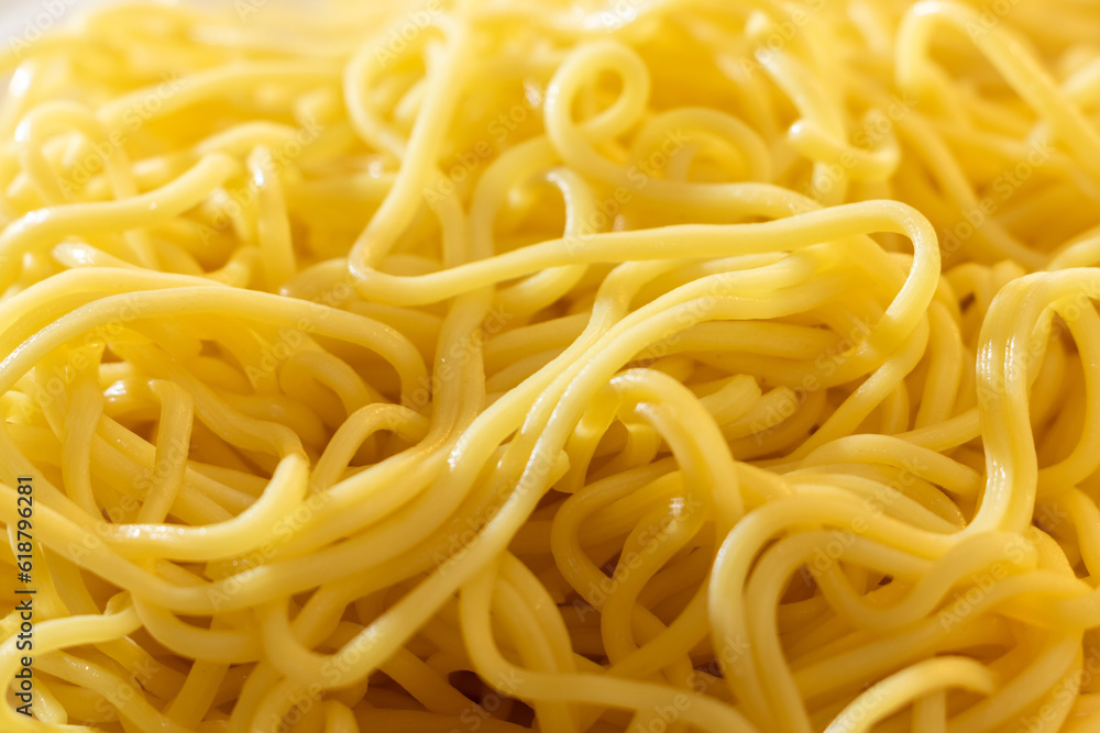 小麦粉で作られた麺にクローズアップ