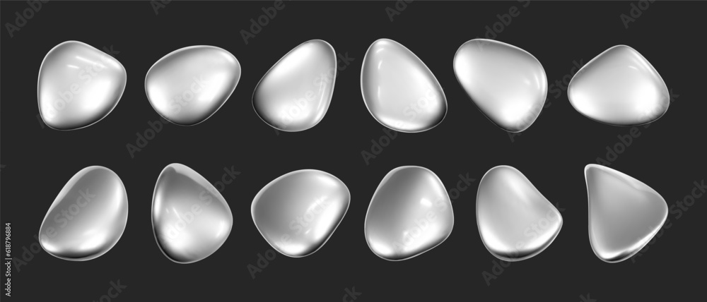 3d chrome liquid shape, set metallic fluid bubbles isolated on black background. Render of 3d abstract, futuristic metal blob with gradient chrome reflection effect. 3d vector geometric illustration 3d chrome liquid shape, set metallic fluid bubbles isolated on black background. Render of 3d abstract, futuristic metal blob with gradient chrome reflection effect. 3d vector geometric illustration