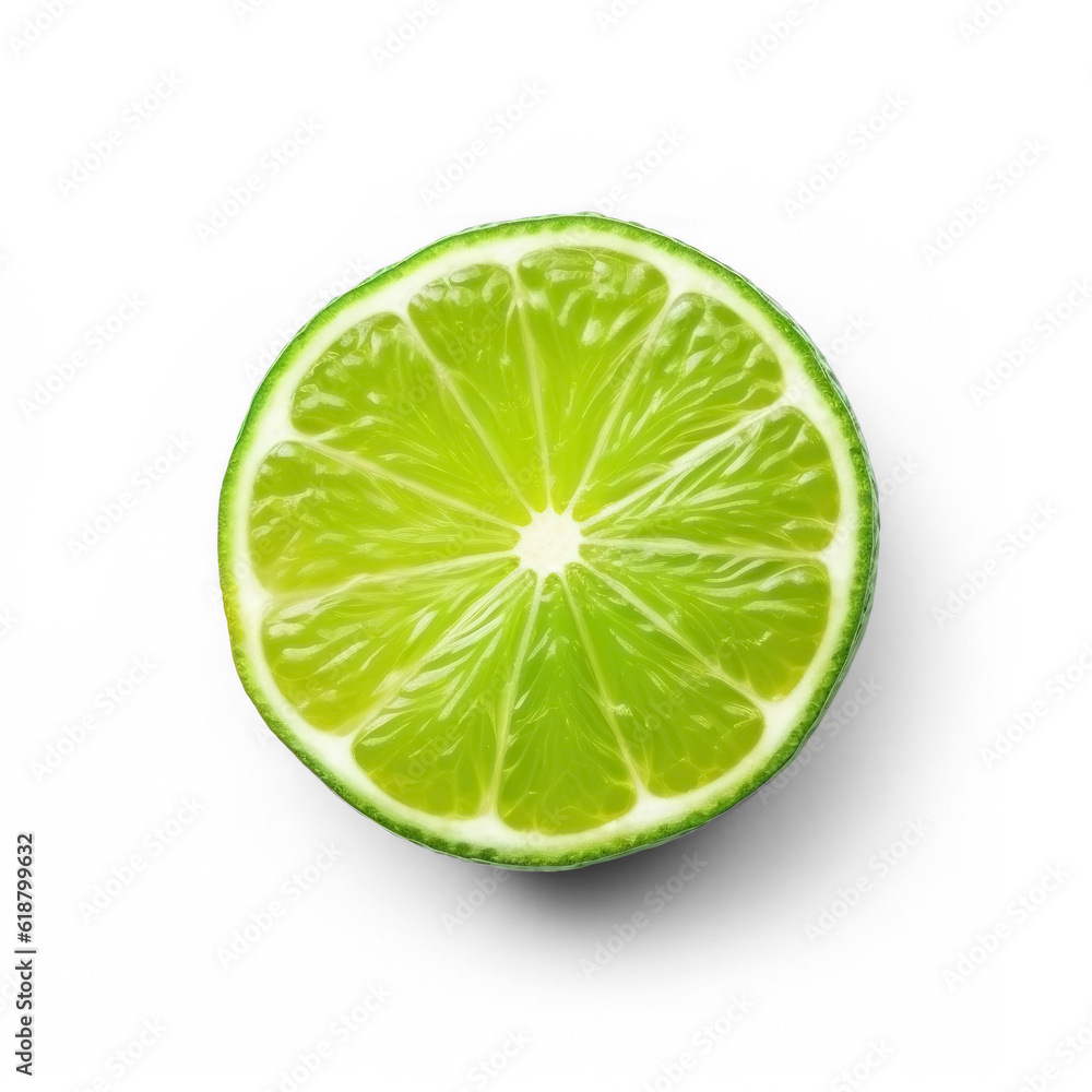 Piece of lime top view, Transparent Piece of lime top view, Transparent