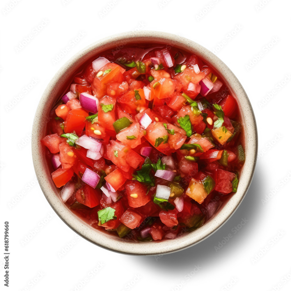 Salsa sauce top view, isolated on Transparent background Salsa sauce top view, isolated on Transparent background
