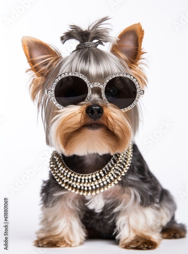 yorkshire terrier with glasses