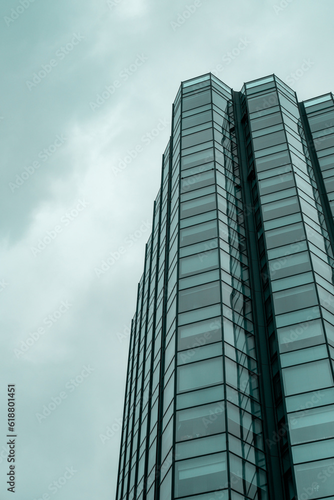 Skyscraper Towering Against a Clear Blue Sky Skyscraper Towering Against a Clear Blue Sky