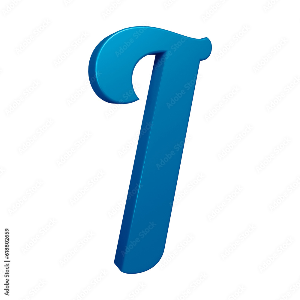 3D blue alphabet letter i for education and text concept 3D blue alphabet letter i for education and text concept