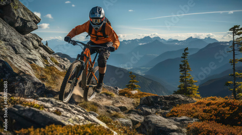 mountain biker in the mountains