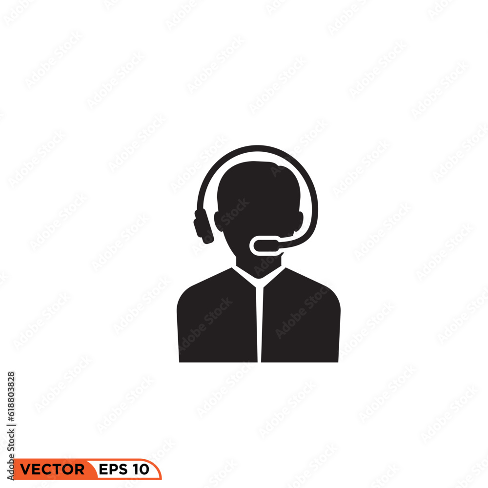 Icon vector graphic of Operator human Icon vector graphic of Operator human