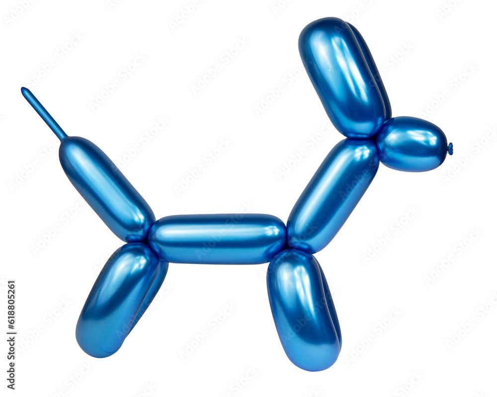 Blue bright balloon dog isolated on the white Blue bright balloon dog isolated on the white