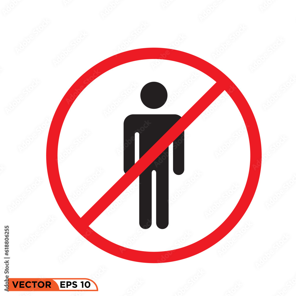 Icon vector graphic of men are prohibited Icon vector graphic of men are prohibited