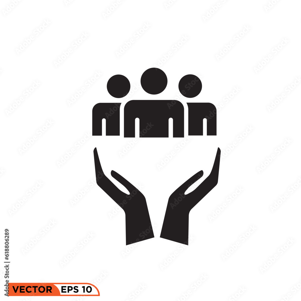 Icon vector graphic of protect people Icon vector graphic of protect people