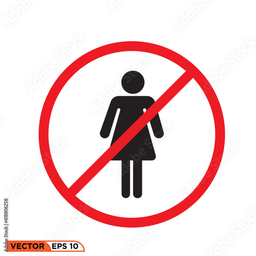 Icon vector graphic of women are prohibited