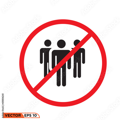 Icon vector graphic of gathering is prohibited