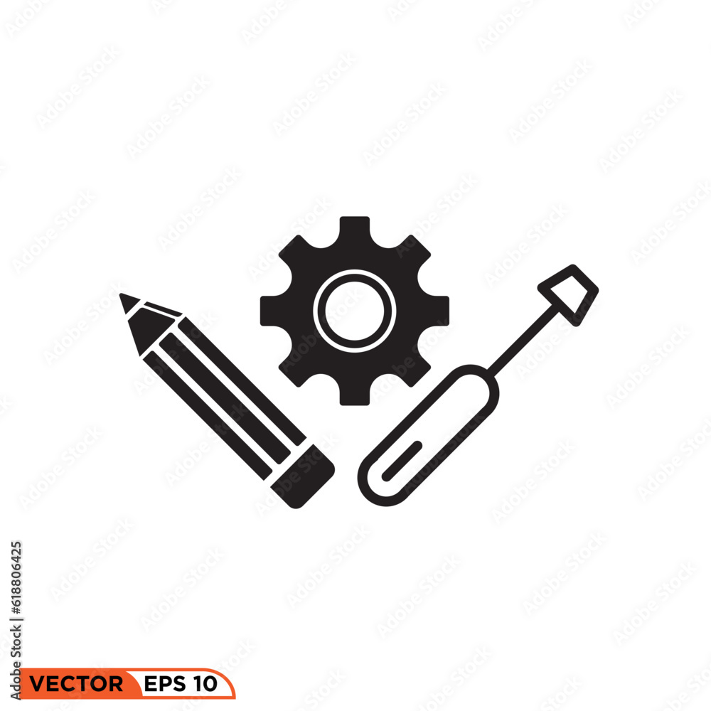 pencil setting Icon vector graphic of template pencil setting Icon vector graphic of template