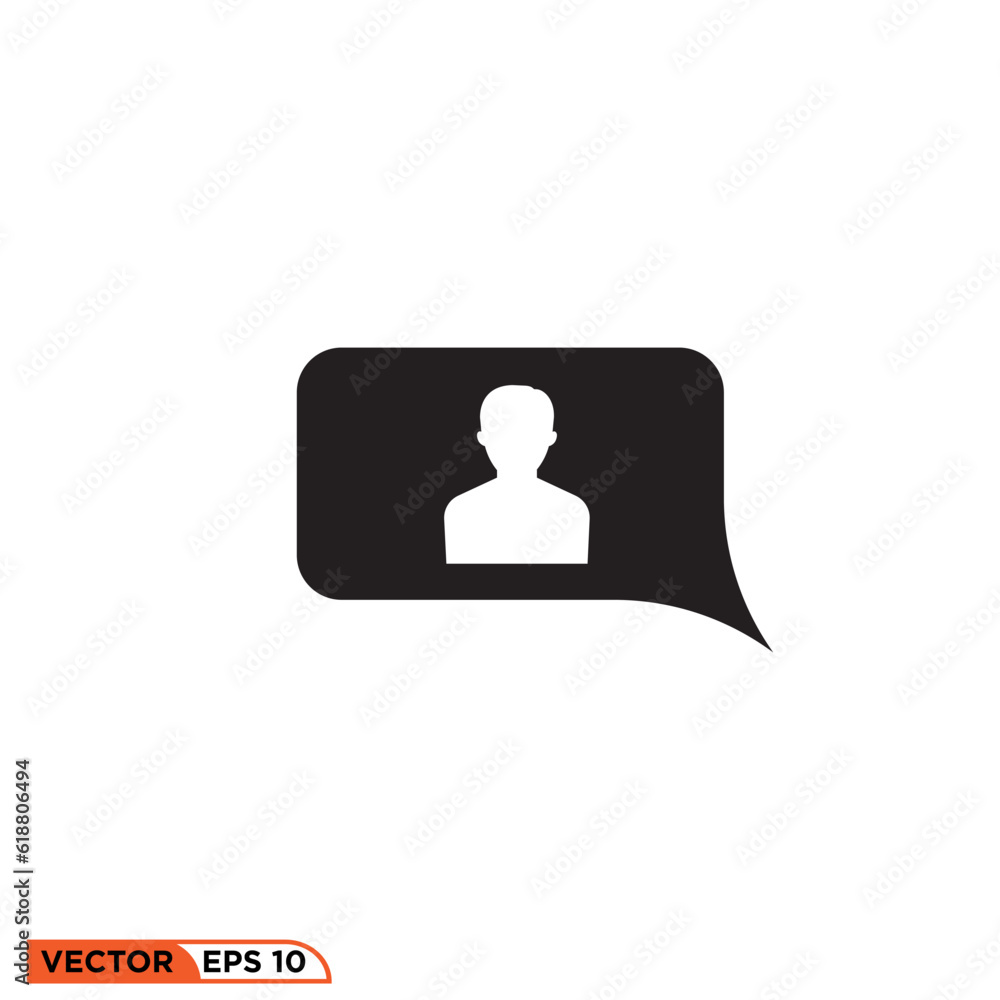 Icon vector graphic of comment men Icon vector graphic of comment men
