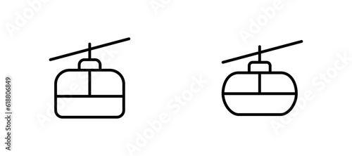 cable car icon. vector illustration. linear Editable Stroke. Line, Solid, Flat Line, thin style and Suitable for Web Page, Mobile App, UI, UX design.