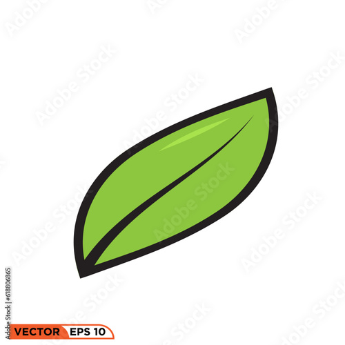 Leaf icon vector graphic element template illustration 