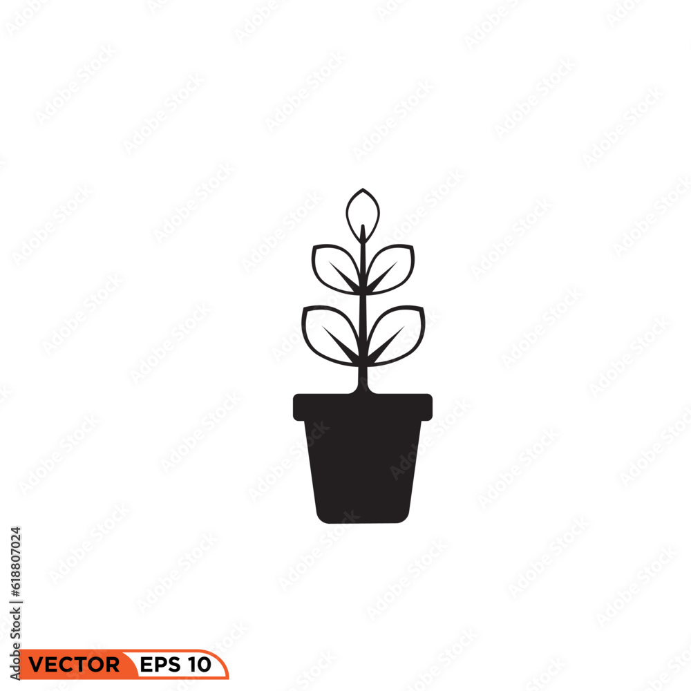Potted Plant icon vector graphic element template Potted Plant icon vector graphic element template