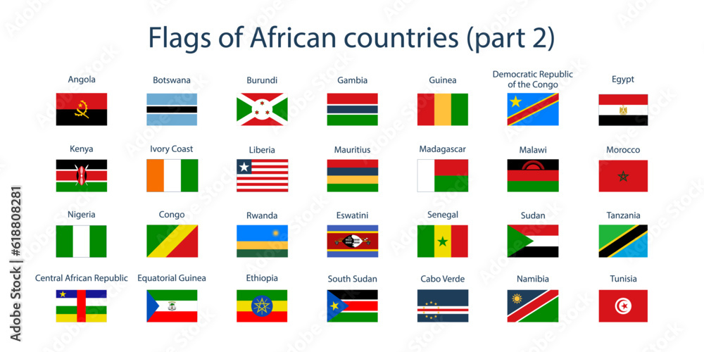 Flags of the countries of the world. Flags of African countries, part 2. Geography, atlas, world, travel Flags of the countries of the world. Flags of African countries, part 2. Geography, atlas, world, travel