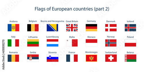 Flags of the countries of the world. Flags of European countries, part 2. Geography, atlas, world, travel