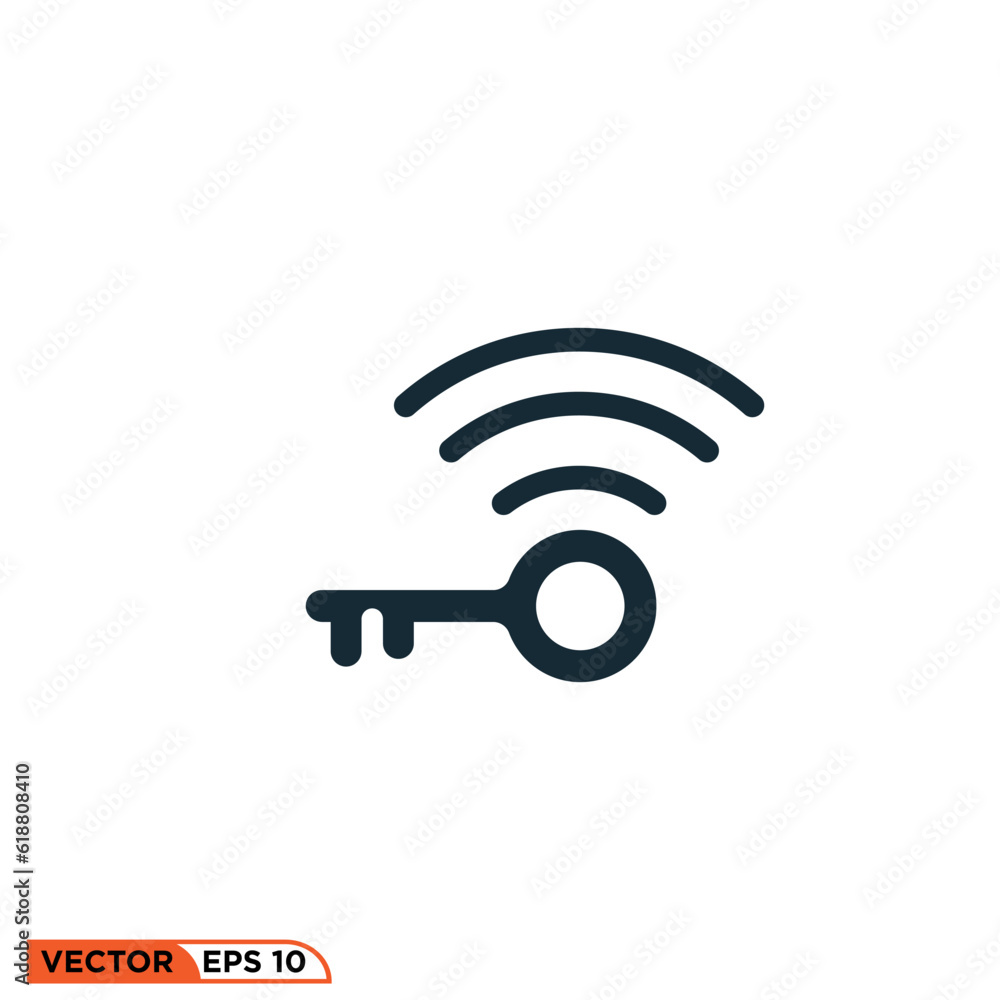 Key wifi icon vector graphic of template Key wifi icon vector graphic of template