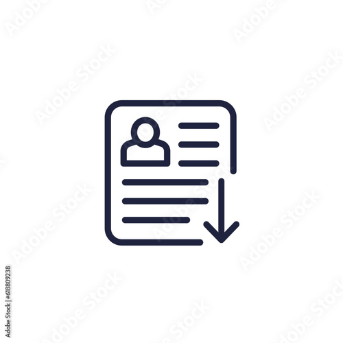 export profile or personal data line icon