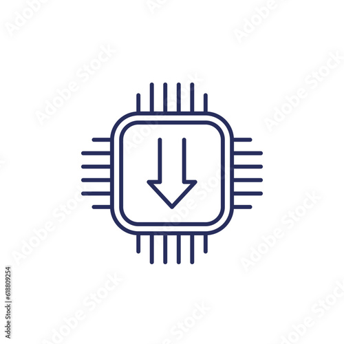 firmware update line icon, vector