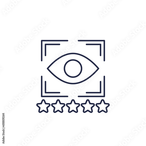 vision acuity line icon, eyesight testing