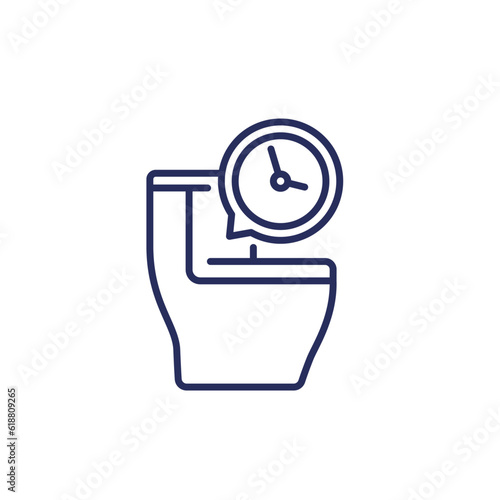 toilet time line icon on white