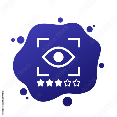 vision acuity icon, eyesight testing vector