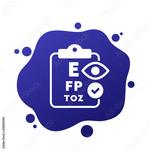vision acuity and eyesight testing vector icon
