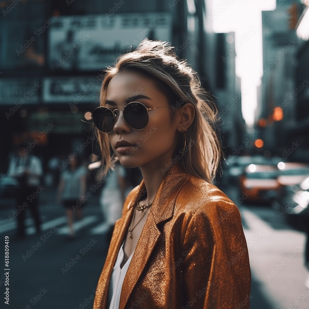 Obraz premium woman walking on the street
