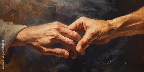 close up of an old person shaking hands