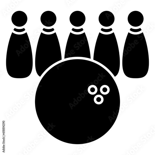 bowling pins and ball sport icon